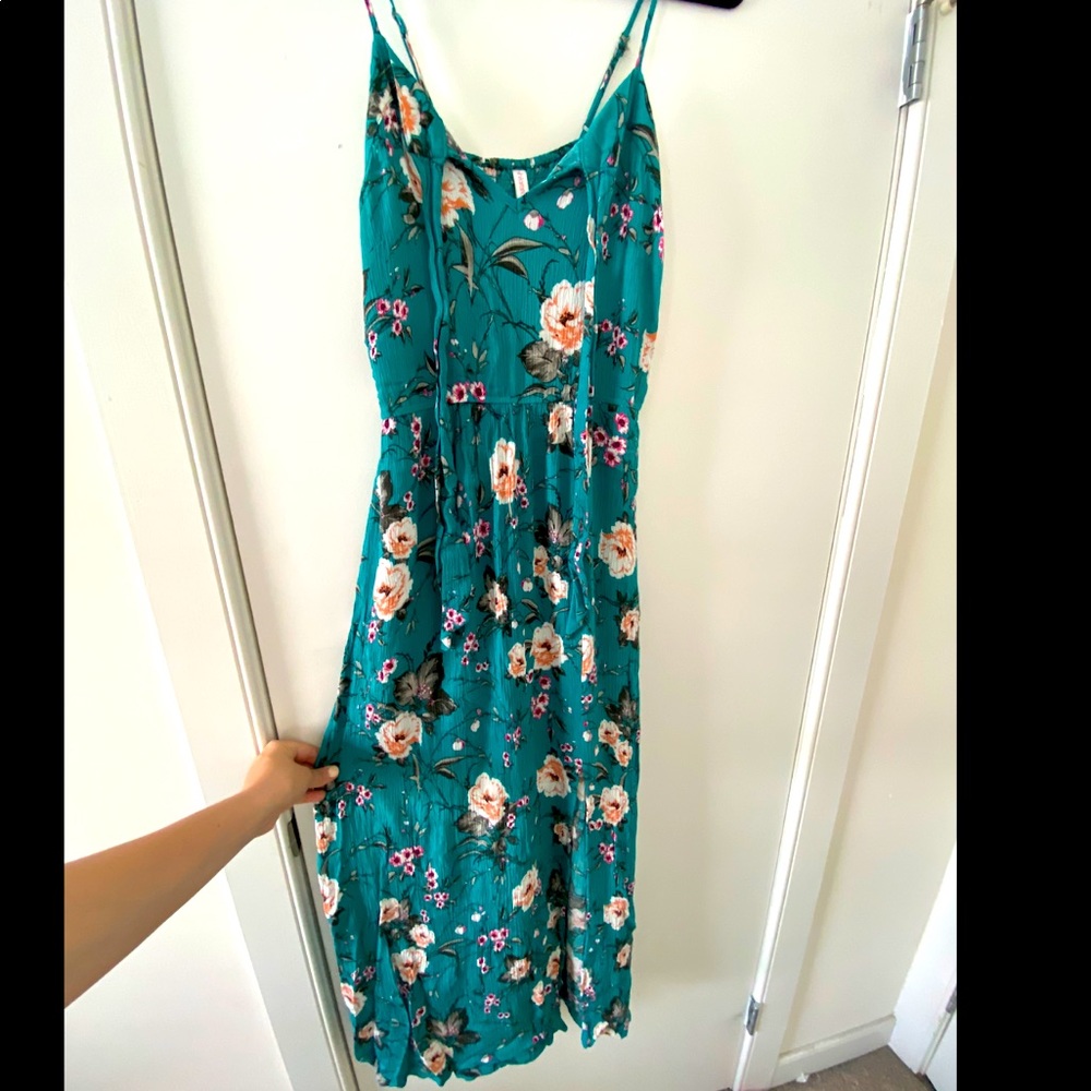 Blue floral maxi dress